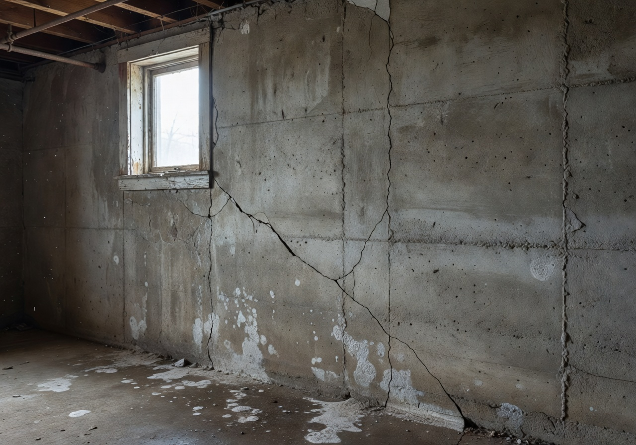 Carbon fibre strap installation for foundation crack repair in Regina basement
